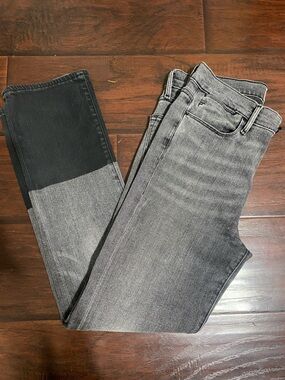 Frame Denim Gray Straight Jeans cropped